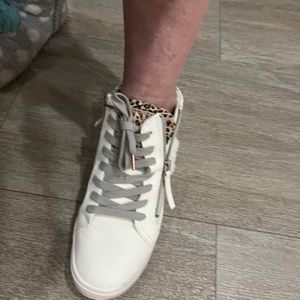 high top lined sneakers size 7